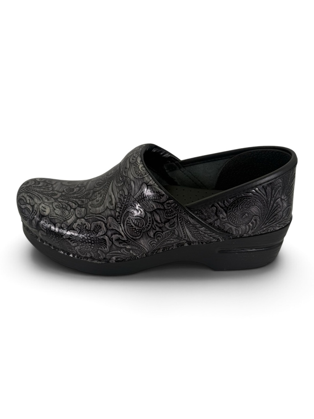 NEW Dansko Embossed Floral Leather Clogs Size 39 - Picture 2 of 7